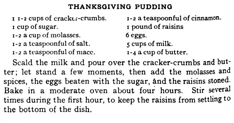 Puddings: Thanksgiving Pudding from 1902