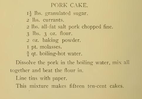 All-Fat Salt Pork Sweet Cake From 1906